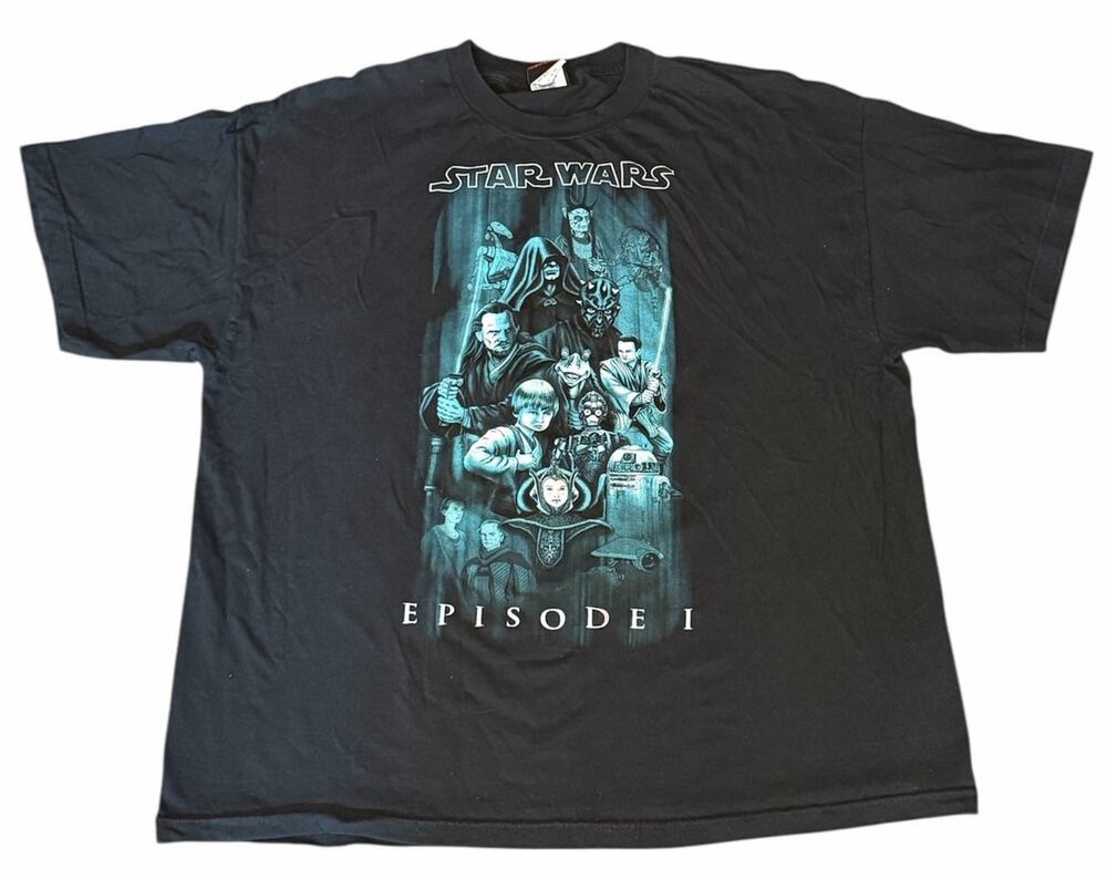 Vintage 90s Star Wars Episode I Phantom Menace Men's XXL Movie Promo Sith Jedi